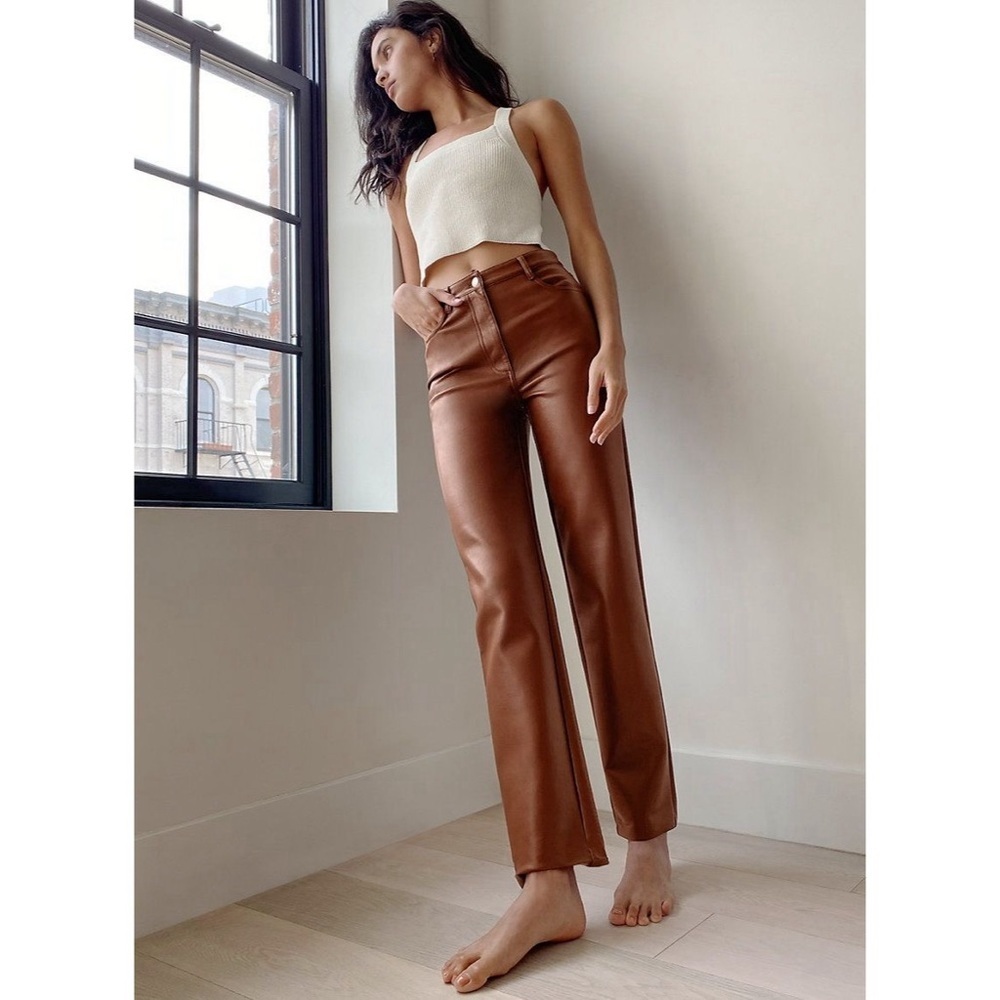 Wilfred x Aritzia Melina Pant High Waisted Vegan Leather Size 4